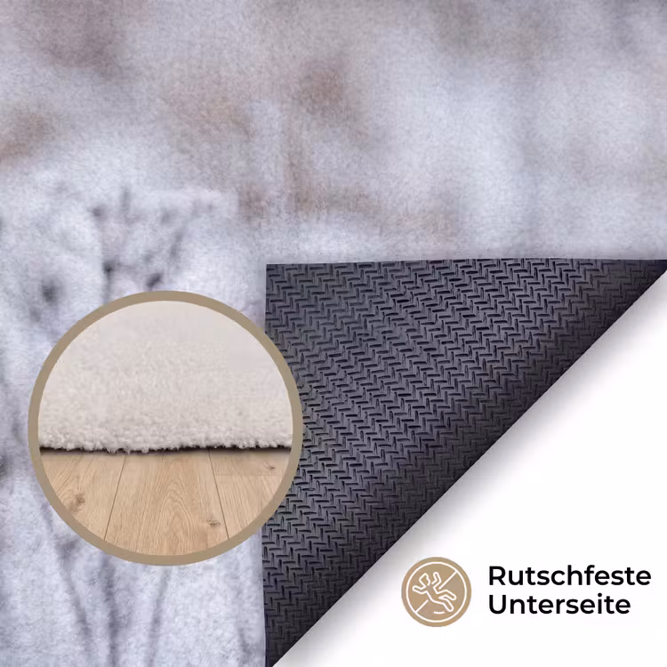 Schermbloem - Rijp - Kristallen - Winter - Delicaat Vloerkleed Rechthoek klein -uniquesellingpoint_antislip_DE_DE