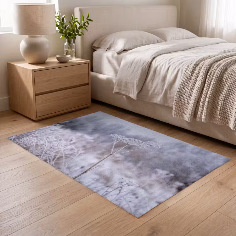 Schermbloem - Rijp - Kristallen - Winter - Delicaat Vloerkleed Rechthoek klein -atmosphere_sfeer3_global