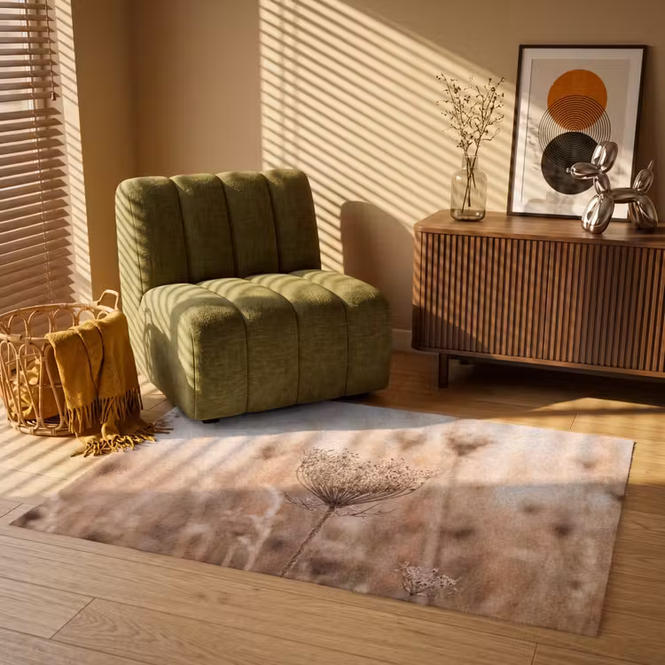Schermbloem - Droogbloem - Winter - Beige - Minimalistisch Vloerkleed Rechthoek klein -atmosphere_sfeer1_global