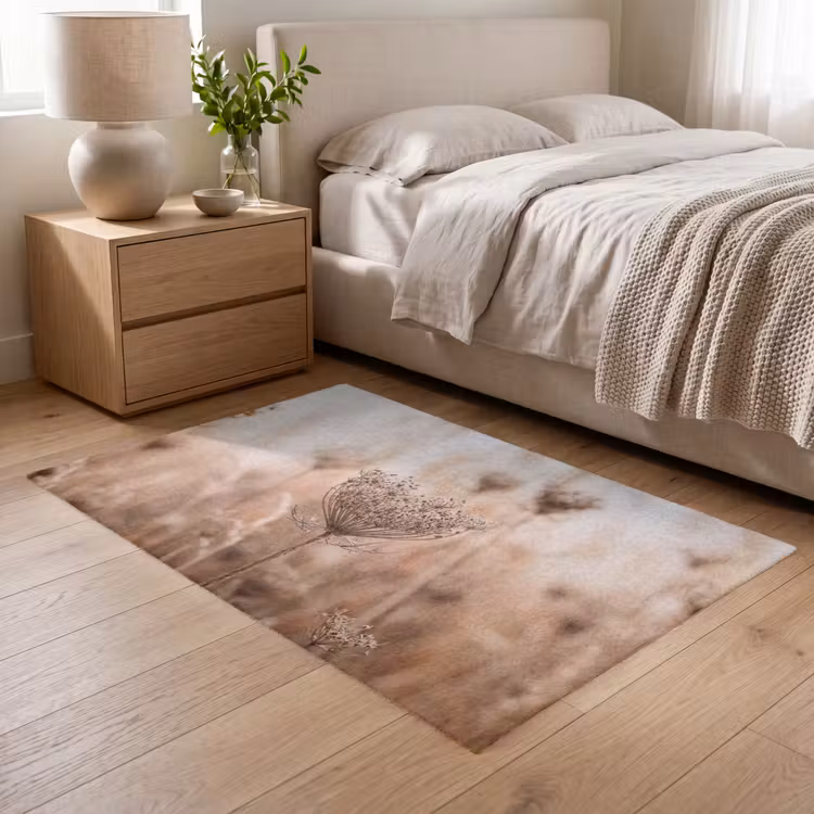 Schermbloem - Droogbloem - Winter - Beige - Minimalistisch Vloerkleed Rechthoek klein -atmosphere_sfeer3_global