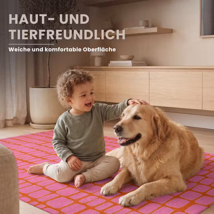 Organisch - Raster - Roze Vloerkleed Rechthoek klein 1091 -uniquesellingpoint_USP_zachtDE_DE