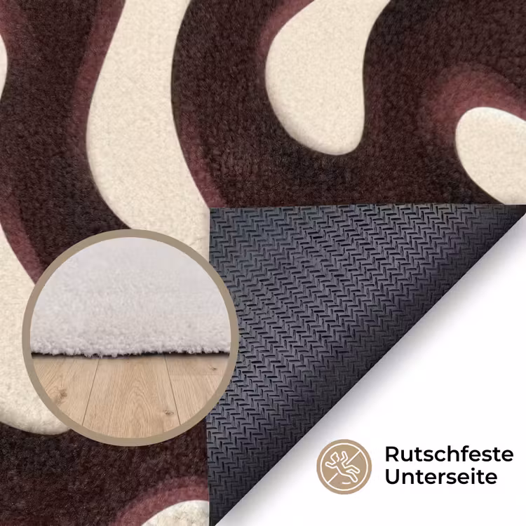 Organisch - Krachtig - Bruin Vloerkleed Rechthoek klein 1091 -uniquesellingpoint_antislip_DE_DE