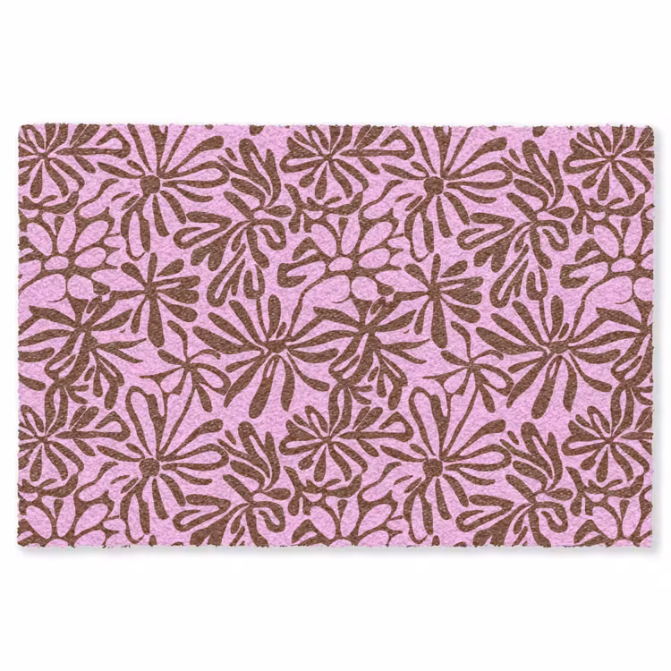 Organisch - Patroon - Roze Vloerkleed Rechthoek klein 1091 -3d