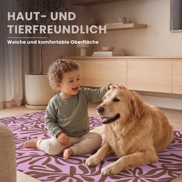 Organisch - Patroon - Roze Vloerkleed Rechthoek klein 1091 -uniquesellingpoint_zacht_DE