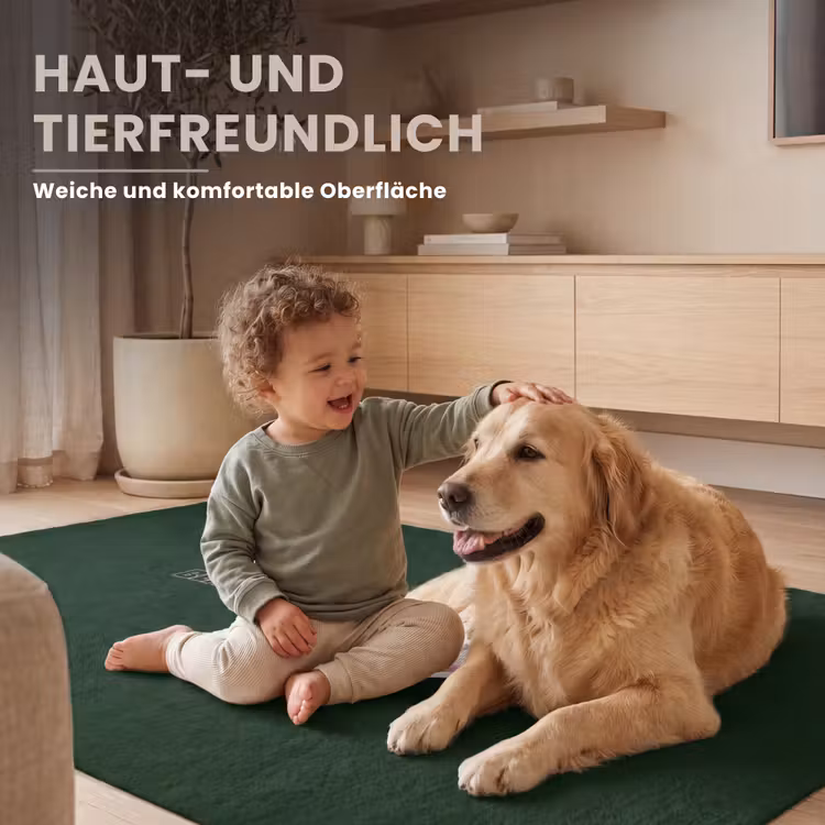 BLAH BLAH BLAH - Mond - Groen Vloerkleed Rechthoek klein -uniquesellingpoint_zacht_DE