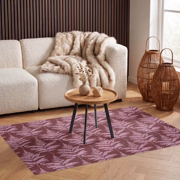 Blad - Patroon - Paars Vloerkleed Rechthoek klein 1091 -atmosphere_sfeer2_global