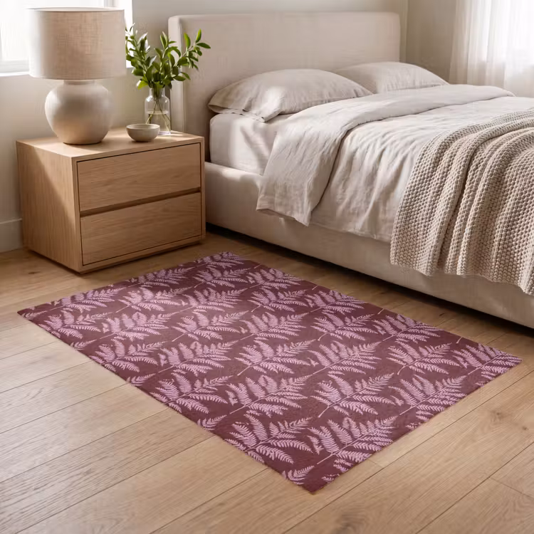 Blad - Patroon - Paars Vloerkleed Rechthoek klein 1091 -atmosphere_sfeer3_global