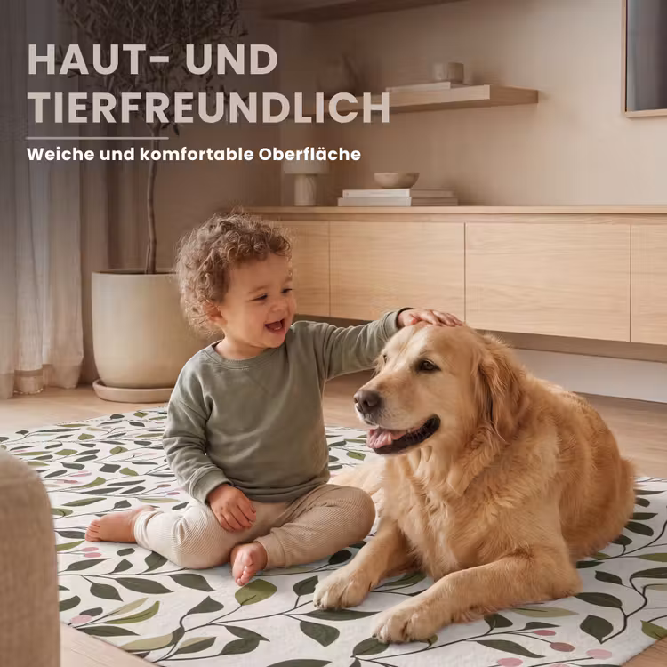 Bladeren - Bessen - Roze Vloerkleed Rechthoek klein 1091 -uniquesellingpoint_USP_zachtDE_DE