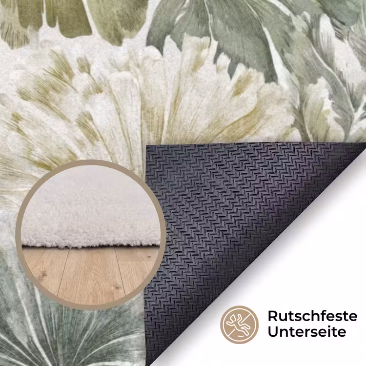 Bladeren - Botanisch - Groen Vloerkleed Rechthoek klein 1091 -uniquesellingpoint_antislip_DE_DE