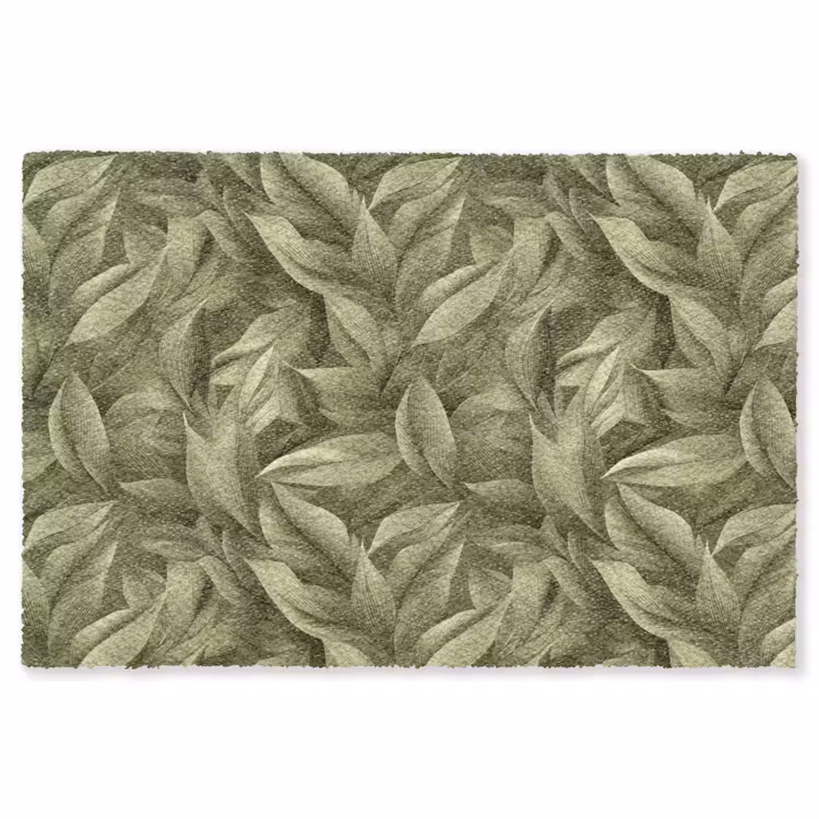 Bladeren - Modern - Groen Vloerkleed Rechthoek klein 1091 -3d