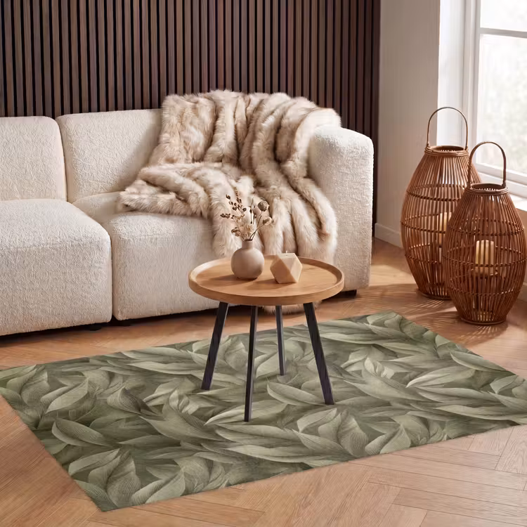 Bladeren - Modern - Groen Vloerkleed Rechthoek klein 1091 -atmosphere_sfeer2_global