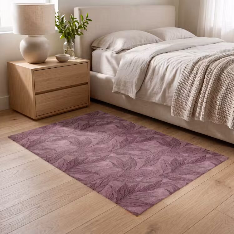 Bladeren - Patroon - Paars Vloerkleed Rechthoek klein 1091 -atmosphere_sfeer3_global
