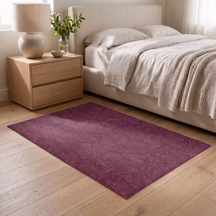 Bladeren - Patroon - Paars Vloerkleed Rechthoek klein 1091 -atmosphere_sfeer3_global
