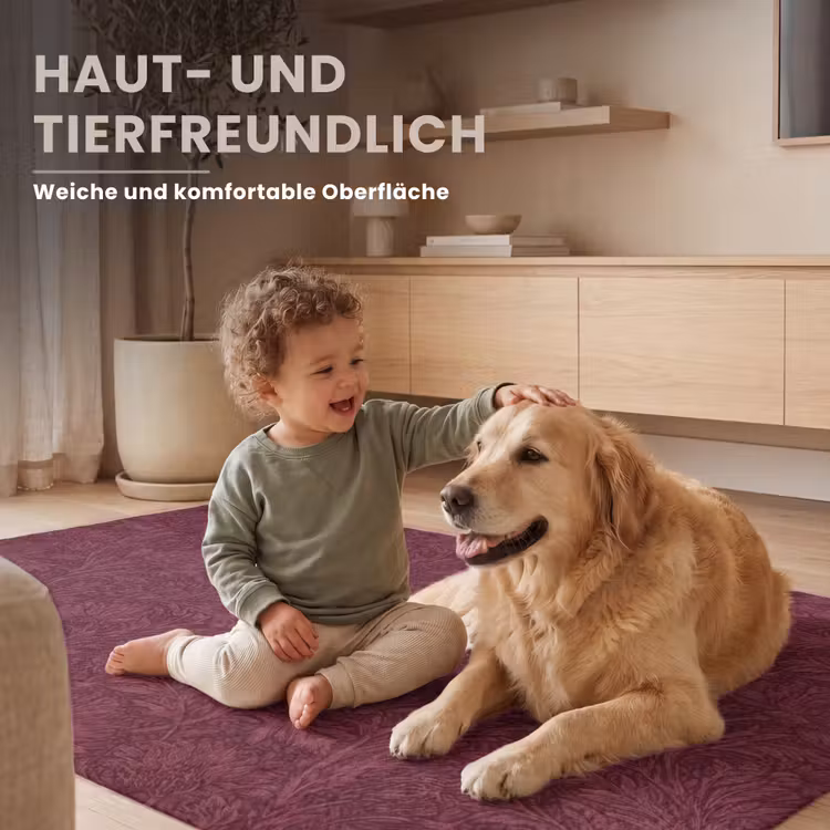 Bladeren - Patroon - Paars Vloerkleed Rechthoek klein 1091 -uniquesellingpoint_zacht_DE
