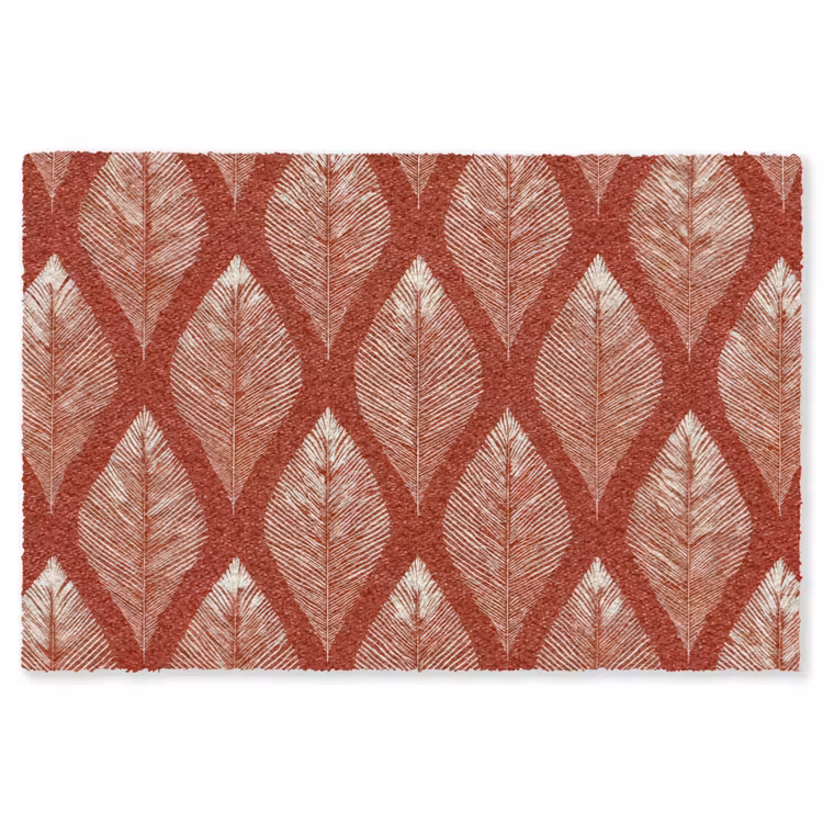 Bladeren - Rood - Elegant Vloerkleed Rechthoek klein -3d