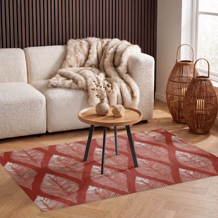 Bladeren - Rood - Elegant Vloerkleed Rechthoek klein -atmosphere_sfeer2_global