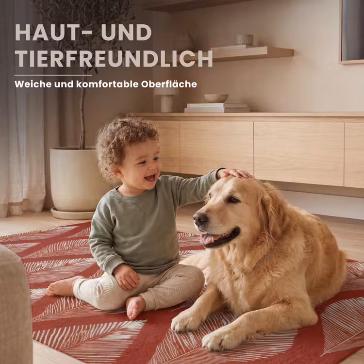 Bladeren - Rood - Elegant Vloerkleed Rechthoek klein -uniquesellingpoint_zacht_DE