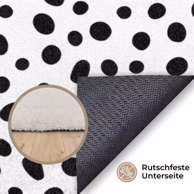 Bliksem - Roze - Stippen Vloerkleed Rechthoek klein -uniquesellingpoint_antislip_DE_DE