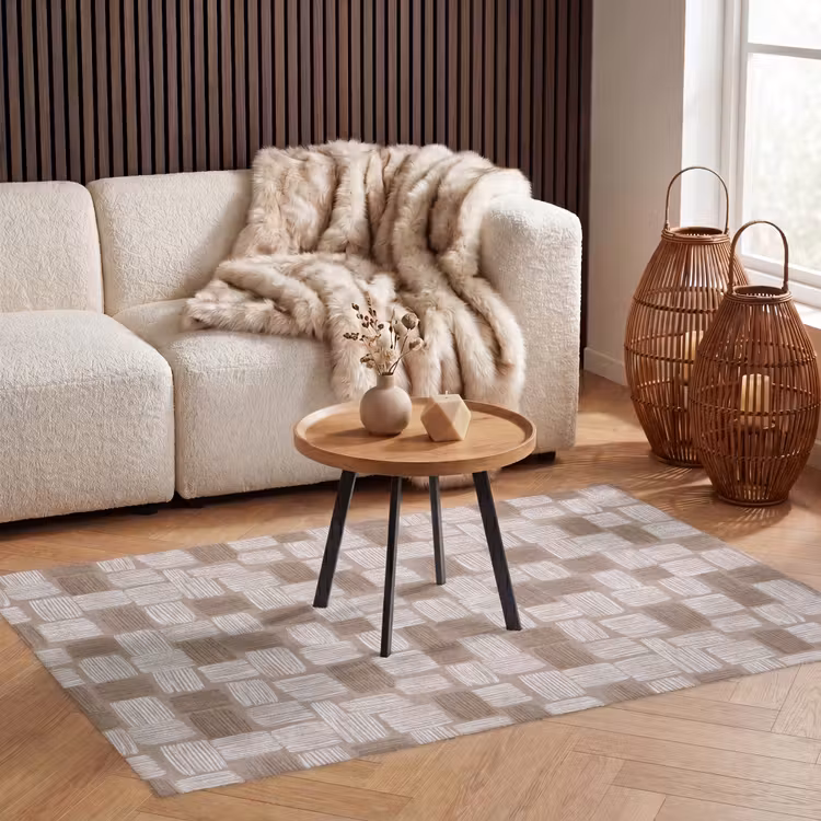Blok - Patroon - Bruin Vloerkleed Rechthoek klein 1091 -atmosphere_sfeer2_global