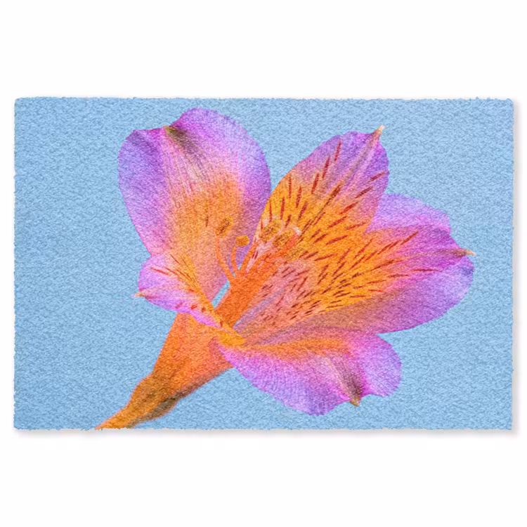 Bloem - Detail - Kleurrijk Vloerkleed Rechthoek klein -3d