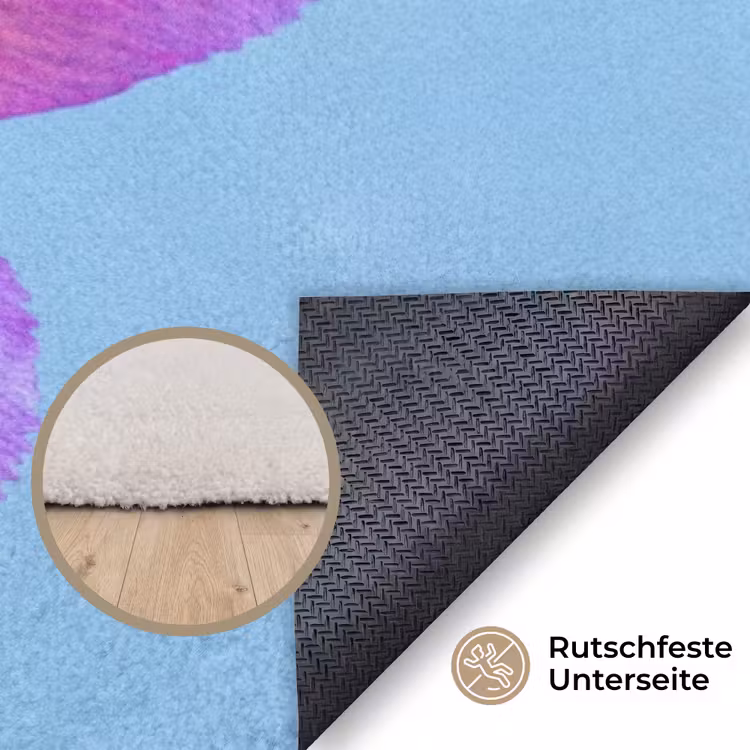 Bloem - Detail - Kleurrijk Vloerkleed Rechthoek klein -uniquesellingpoint_antislip_DE_DE