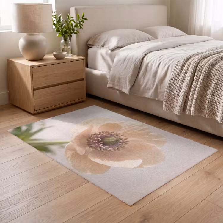 Bloem - Minimalistisch - Groen Vloerkleed Rechthoek klein -atmosphere_sfeer3_global