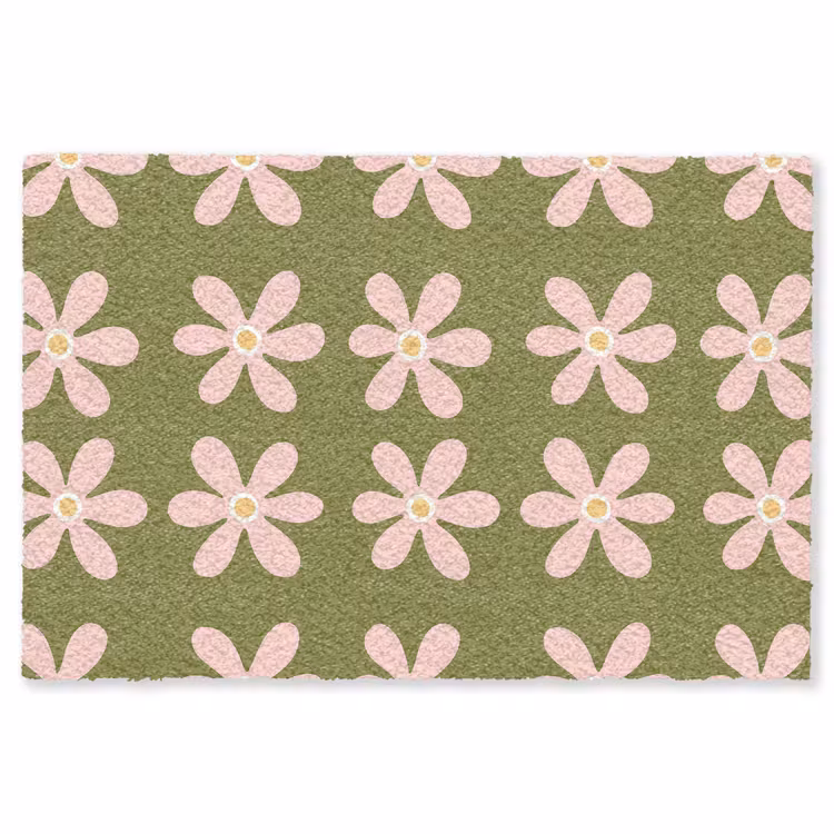Bloem - Modern - Groen Vloerkleed Rechthoek klein 1091 -3d