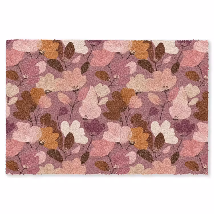 Bloem - Patroon - Roze Vloerkleed Rechthoek klein 1091 -3d