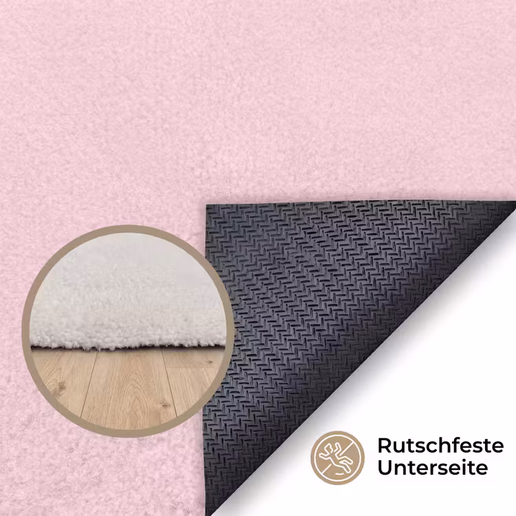 Bloem - Roze - Hartjes Vloerkleed Rechthoek klein -uniquesellingpoint_antislip_DE_DE