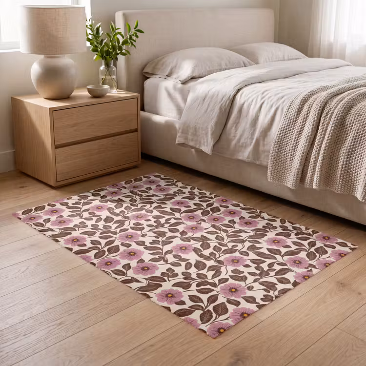 Bloemen - Bladeren - Kleurrijk Vloerkleed Rechthoek klein 1091 -atmosphere_sfeer3_global