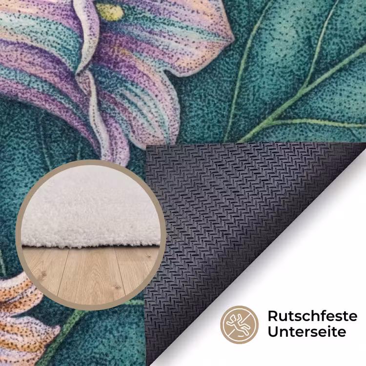 Teppich - Blumen – Botanik – Gelb - Bloemen - Botanisch - Geel Vloerkleed Rechthoek klein