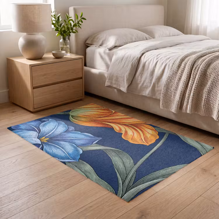 Teppich - Blumen – Botanik – Muster - Bloemen - Botanisch - Patroon Vloerkleed Rechthoek klein
