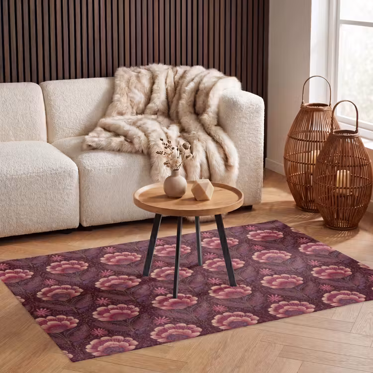 Bloemen - Waaier - Paars Vloerkleed Rechthoek klein 1091 -atmosphere_sfeer2_global