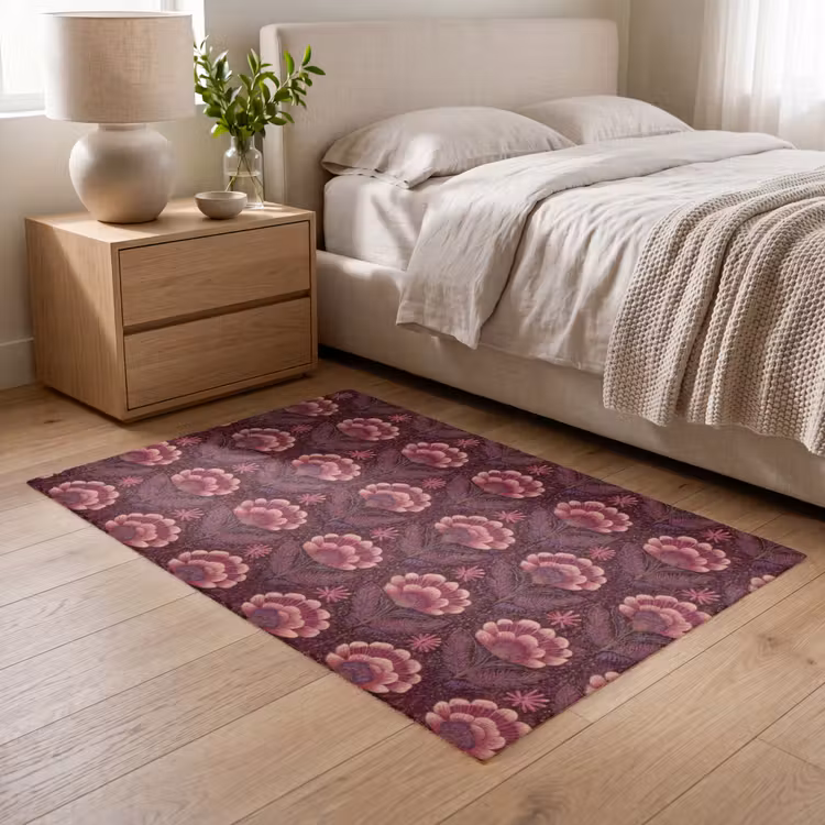 Bloemen - Waaier - Paars Vloerkleed Rechthoek klein 1091 -atmosphere_sfeer3_global