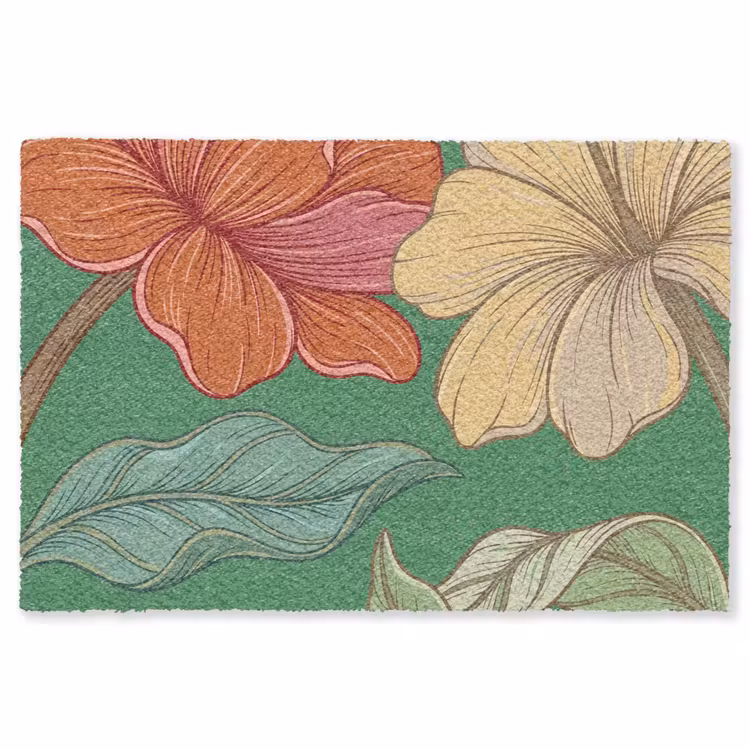 Teppich - Blumen – Grün – Illustration - Bloemen - Groen - Illustratie Vloerkleed Rechthoek klein