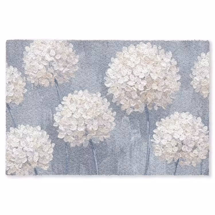 Bloemen - Illustratie - Blauw Vloerkleed Rechthoek klein -3d