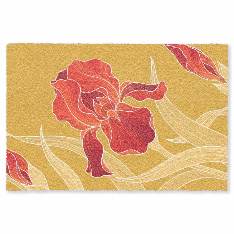 Teppich - Blumen – Illustration – Rot - Bloemen - Illustratie - Rood Vloerkleed Rechthoek klein