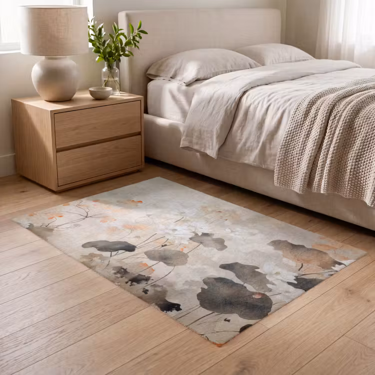 Bloemen - Japandi - Wabi sabi Vloerkleed Rechthoek klein -atmosphere_sfeer3_global