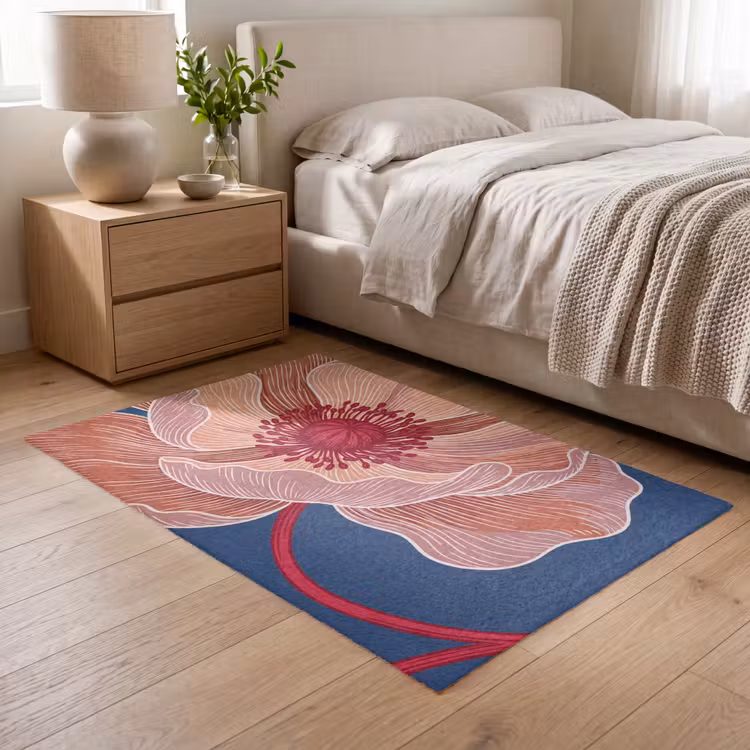 Teppich - Blumen – Modern – Abstrakt - Bloemen - Modern - Abstract Vloerkleed Rechthoek klein