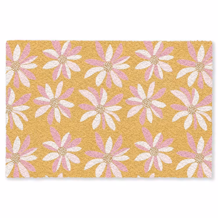 Bloemen - Modern - Geel Vloerkleed Rechthoek klein 1091 -3d