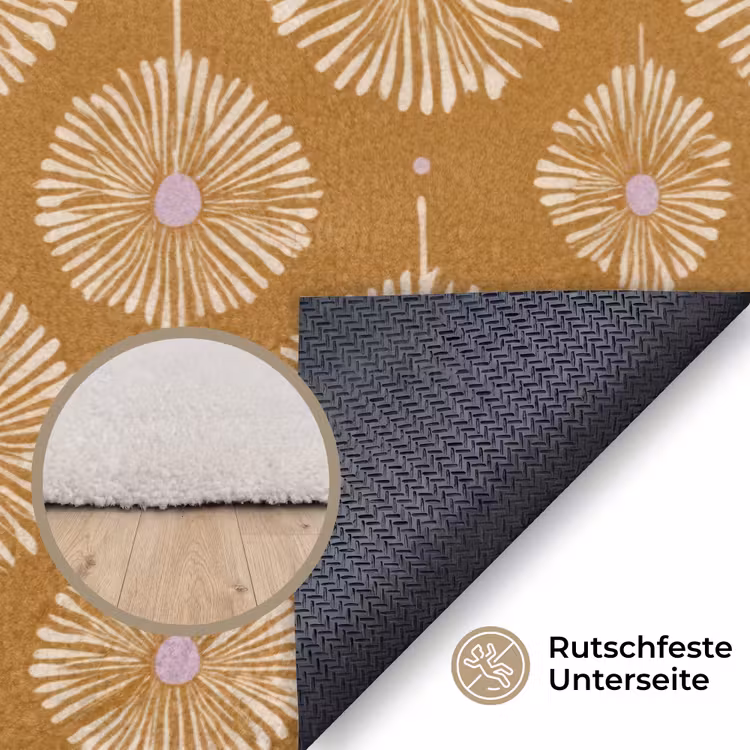 Bloemen - Modern - Oker Vloerkleed Rechthoek klein 1091 -uniquesellingpoint_antislip_DE_DE