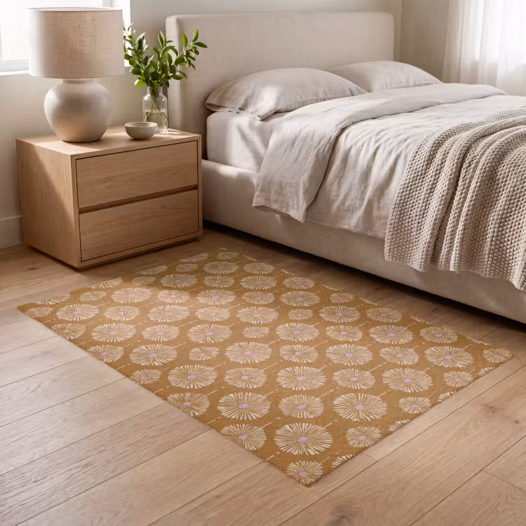 Bloemen - Modern - Oker Vloerkleed Rechthoek klein 1091 -atmosphere_sfeer3_global