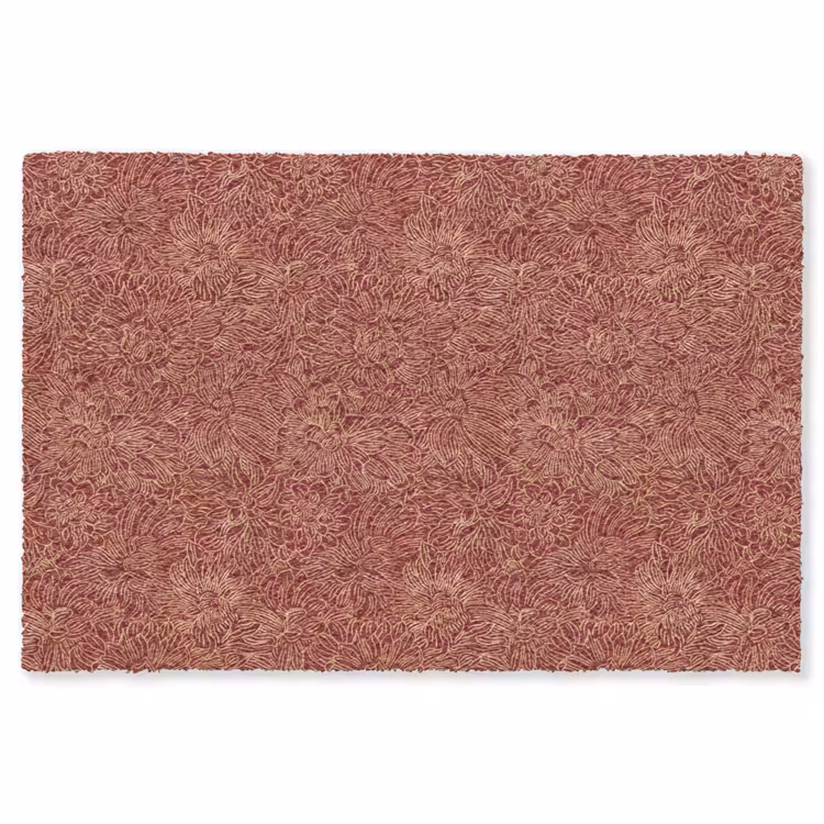 Bloemen - Motief - Rood Vloerkleed Rechthoek klein 1091 -3d