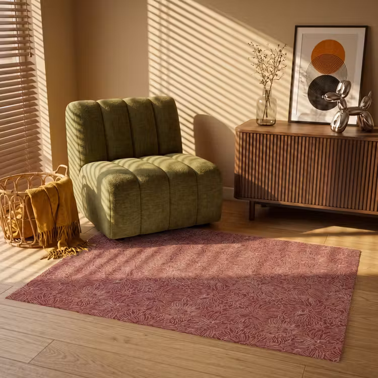 Bloemen - Motief - Rood Vloerkleed Rechthoek klein 1091 -atmosphere_sfeer1_global