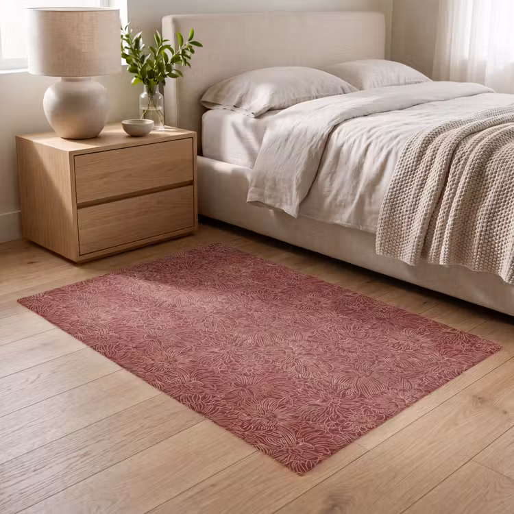 Bloemen - Motief - Rood Vloerkleed Rechthoek klein 1091 -atmosphere_sfeer3_global