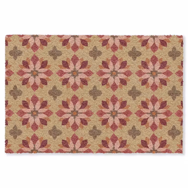 Bloemen - Retro - Groen Vloerkleed Rechthoek klein 1091 -3d