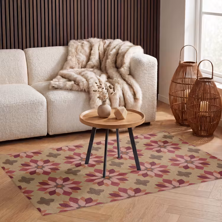 Bloemen - Retro - Groen Vloerkleed Rechthoek klein 1091 -atmosphere_sfeer2_global