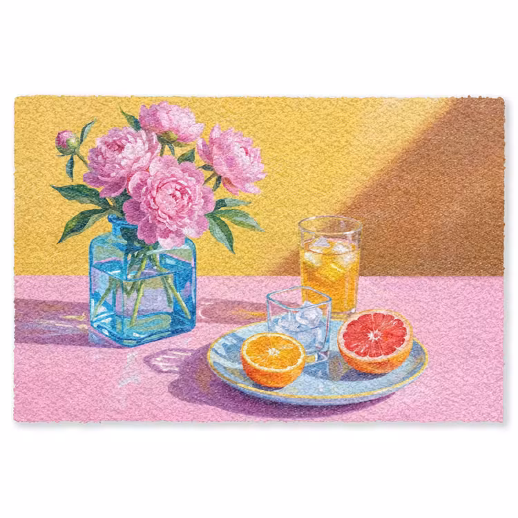 Teppich - Blumen – Rosa – Modern - Bloemen - Roze - Modern Vloerkleed Rechthoek klein