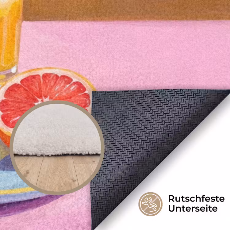 Teppich - Blumen – Rosa – Modern - Bloemen - Roze - Modern Vloerkleed Rechthoek klein