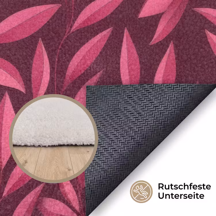 Bloemen - Roze - Natuur - Patroon Vloerkleed Rechthoek klein 1091 -uniquesellingpoint_antislip_DE_DE